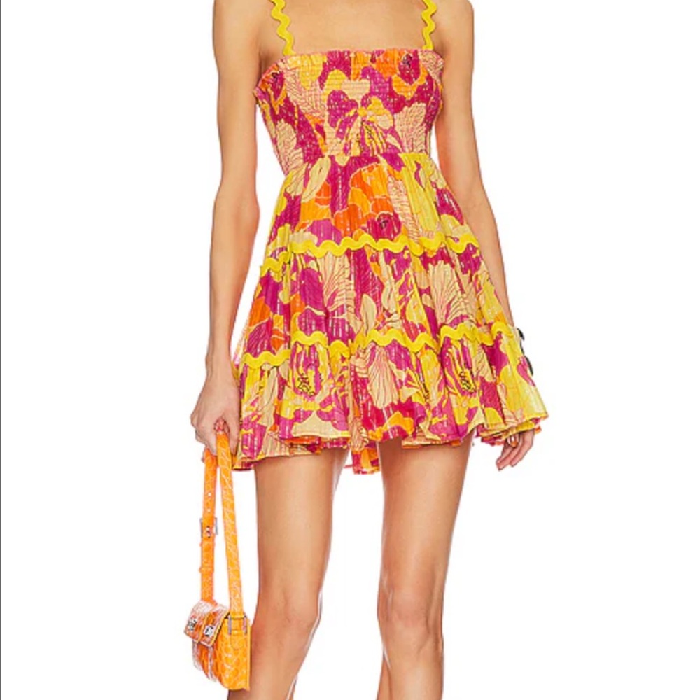 Sundress Tea Flowers Print Dress